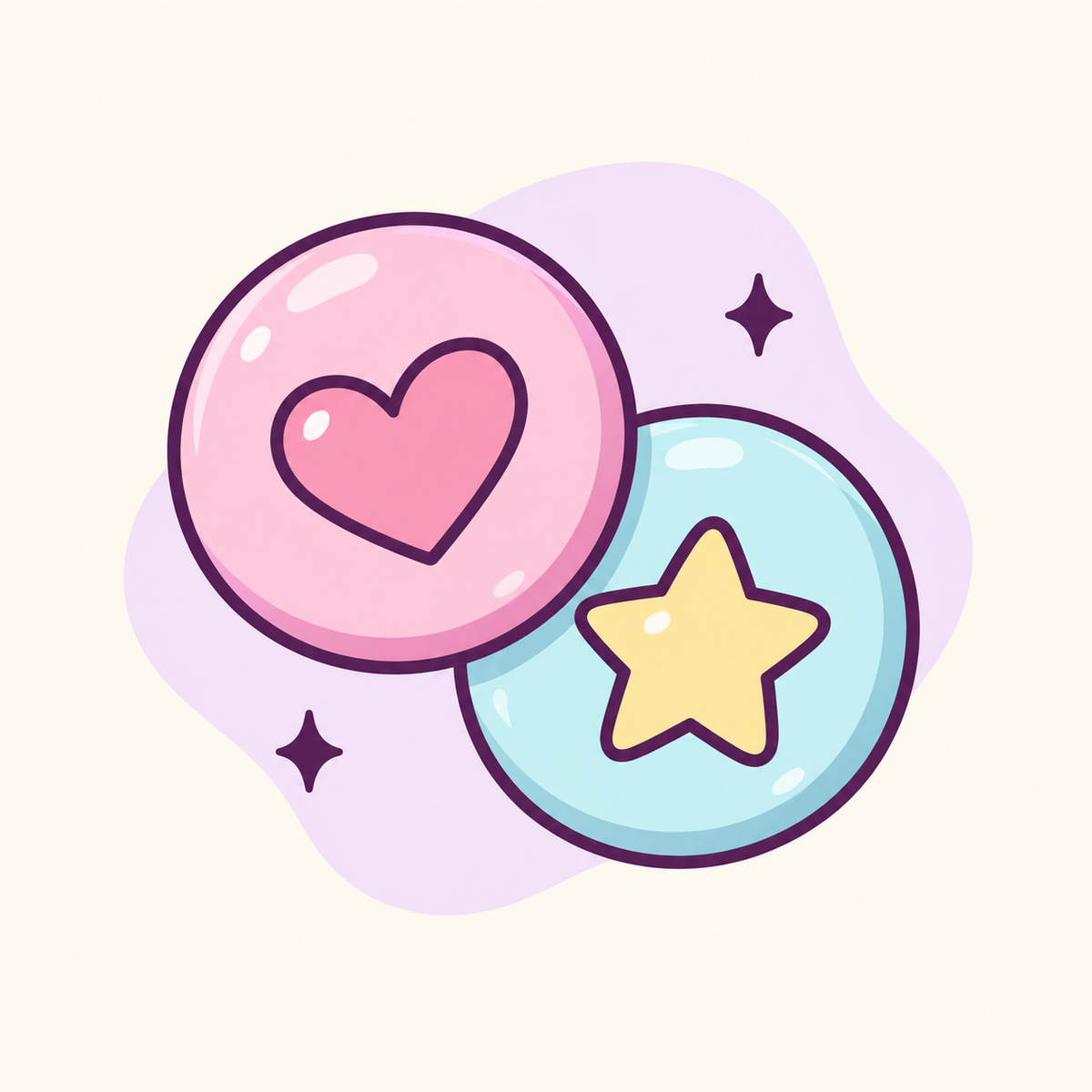 Five large 58mm disability and chronic illness themed button badges from Glitchy But Cute