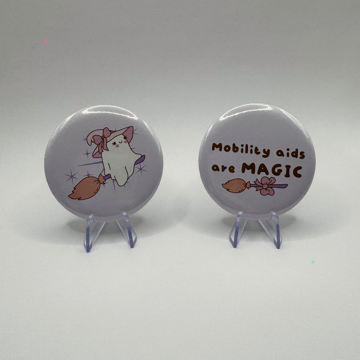 Mobility Aids Are Magic – 2 × 58mm Badge Set