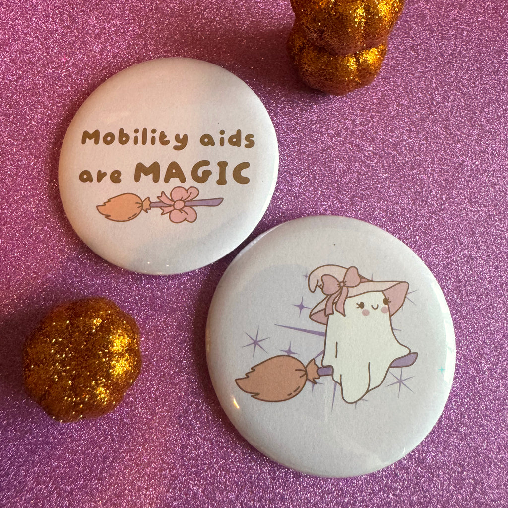 Mobility Aids Are Magic – 2 × 58mm Badge Set