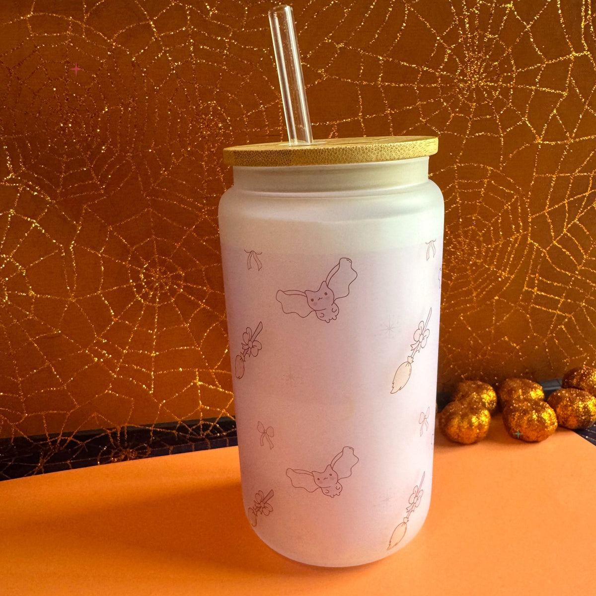 Frosted Mobility Aids are Magic tumbler styled with autumn decor