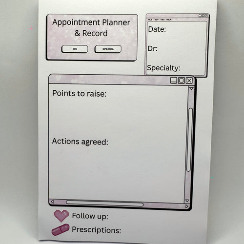 Blank Appointment Tracker A5 notebook page