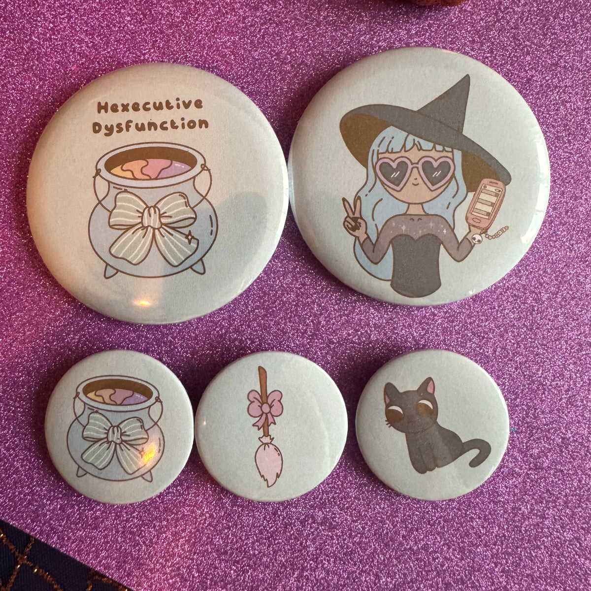 Hexecutive Dysfunction – Complete 5 Badge Set