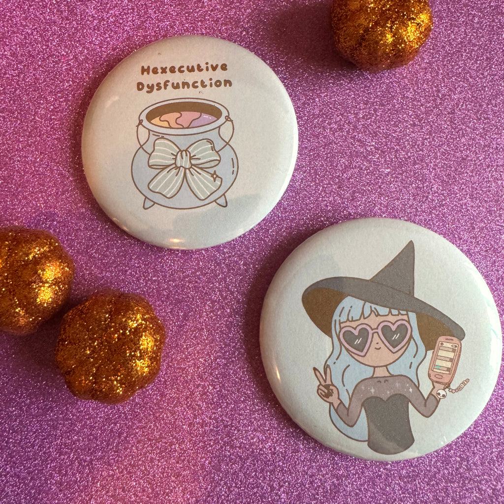 Hexecutive Dysfunction – 2 × 58mm Badge Set