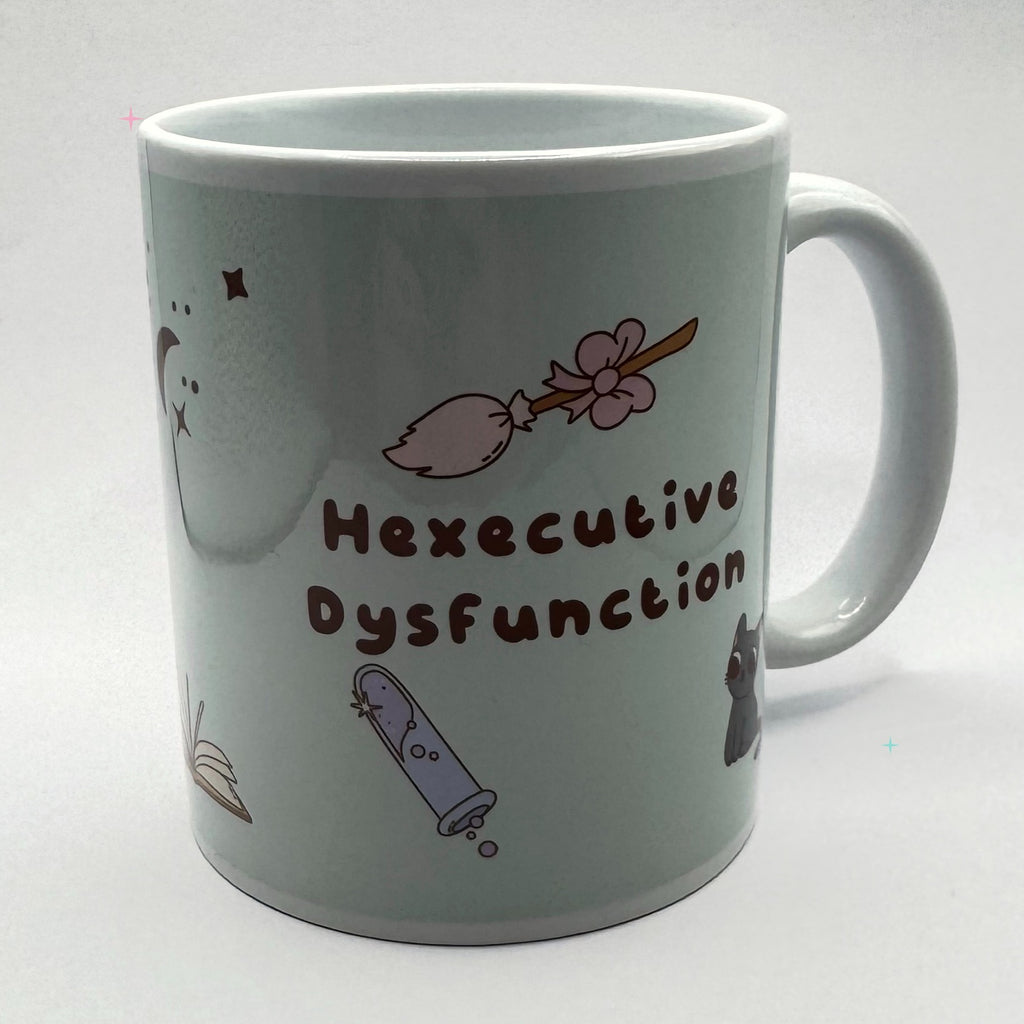 Hexecutive Dysfunction 11oz mug reverse on white background