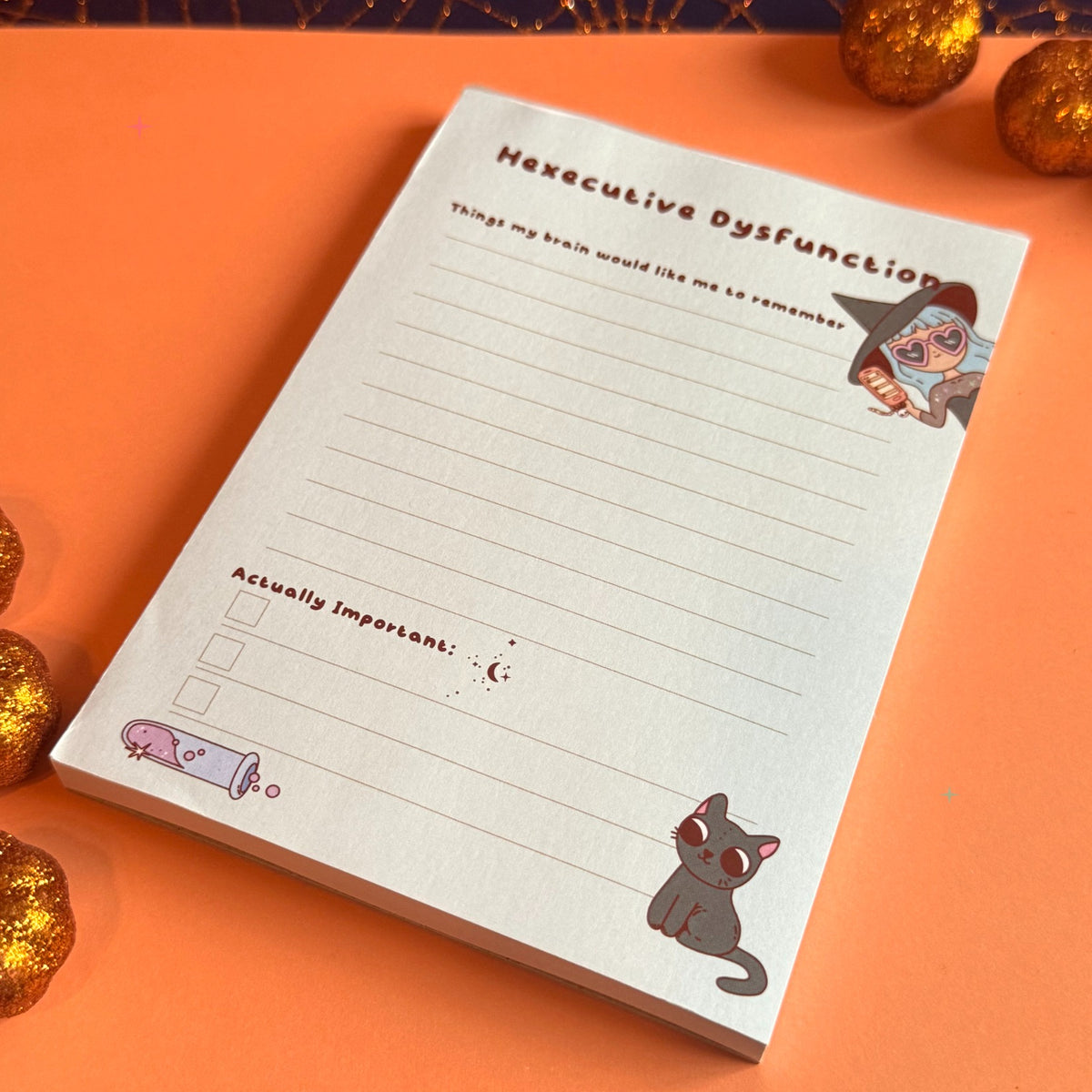 Hexecutive Dysfunction A6 notepad lifestyle photo