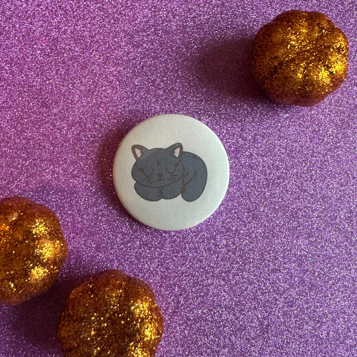 Hibernation Is a Reasonable Adjustment Goth Cat 32mm badge lifestyle photo