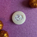 Hibernation Is a Reasonable Adjustment Lilac Cat 32mm badge lifestyle photo