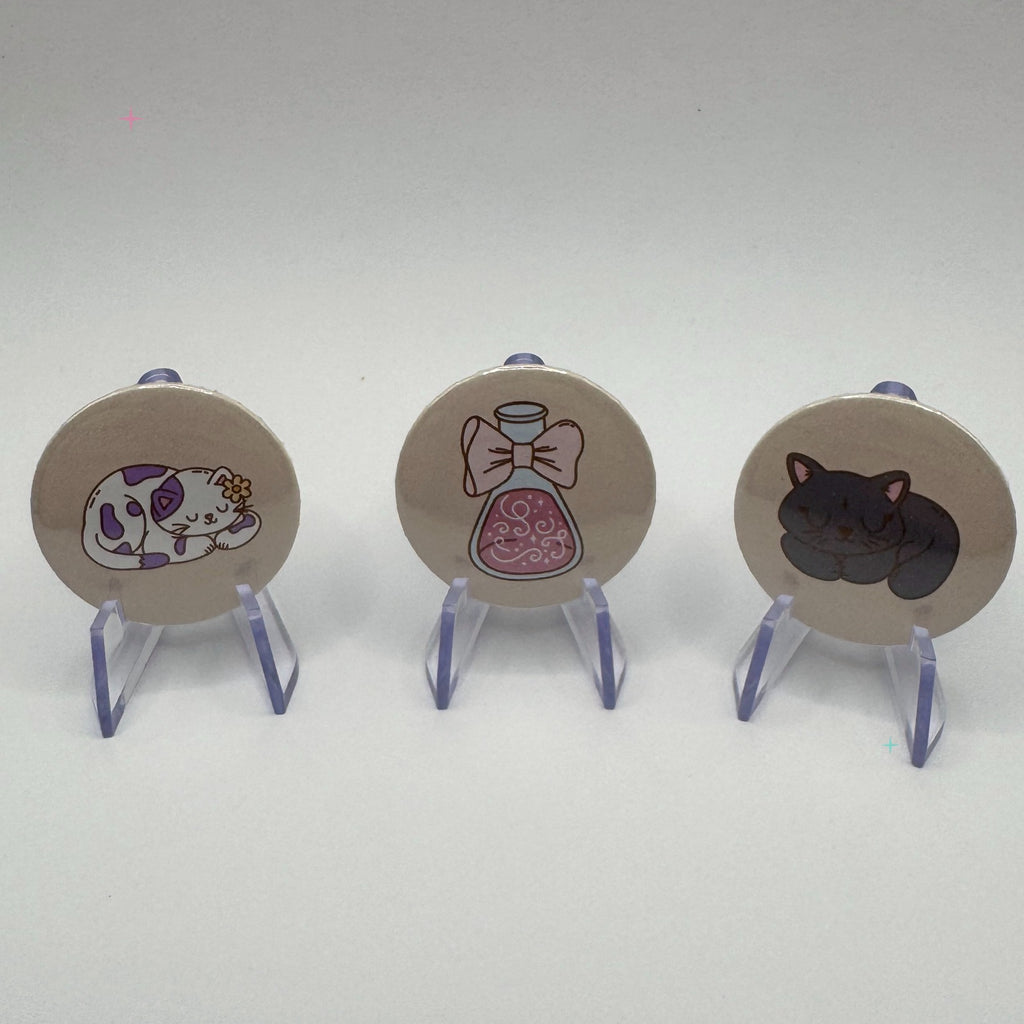 Hibernation Is a Reasonable Adjustment three 32mm badge set on white background