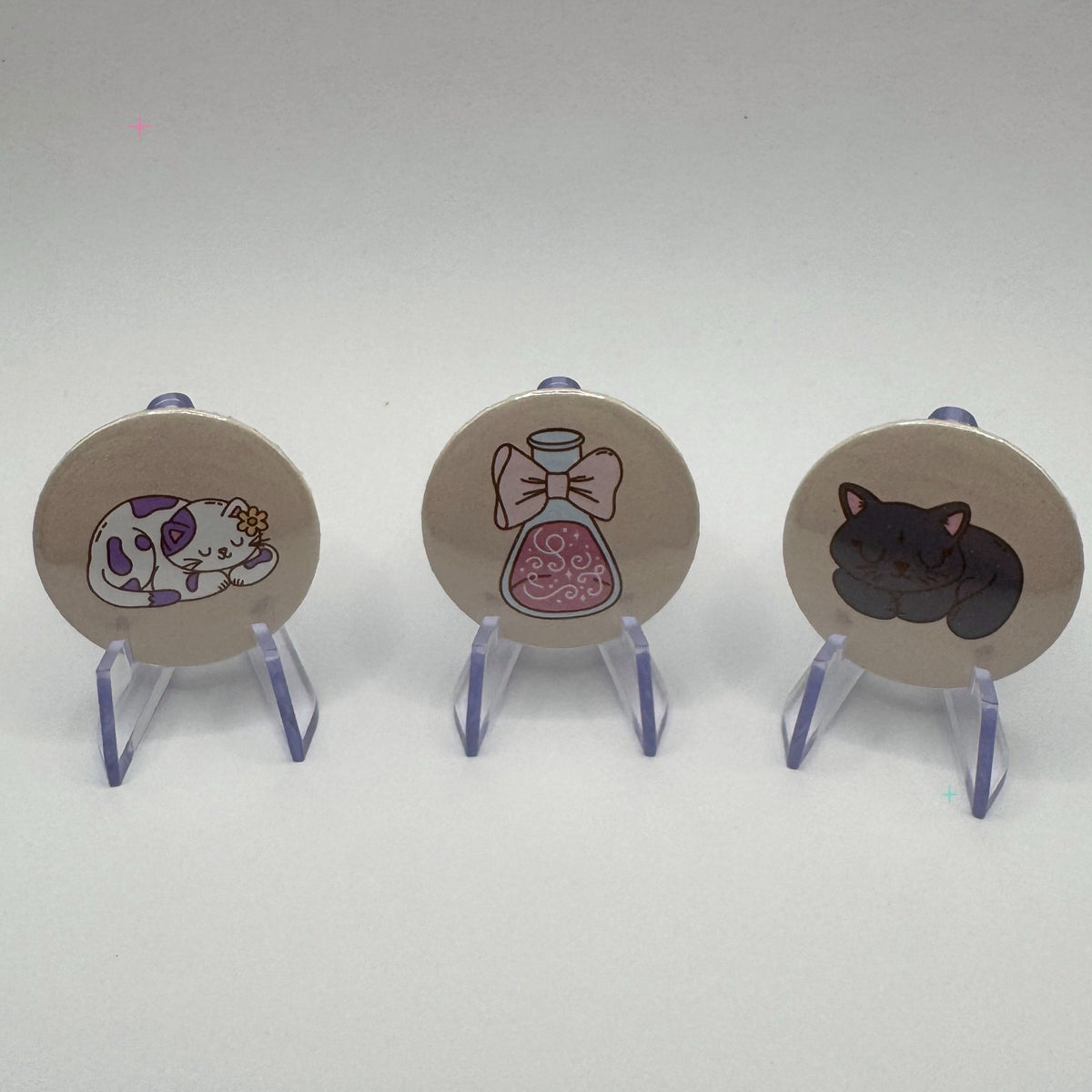 Hibernation Is a Reasonable Adjustment three 32mm badge set on white background
