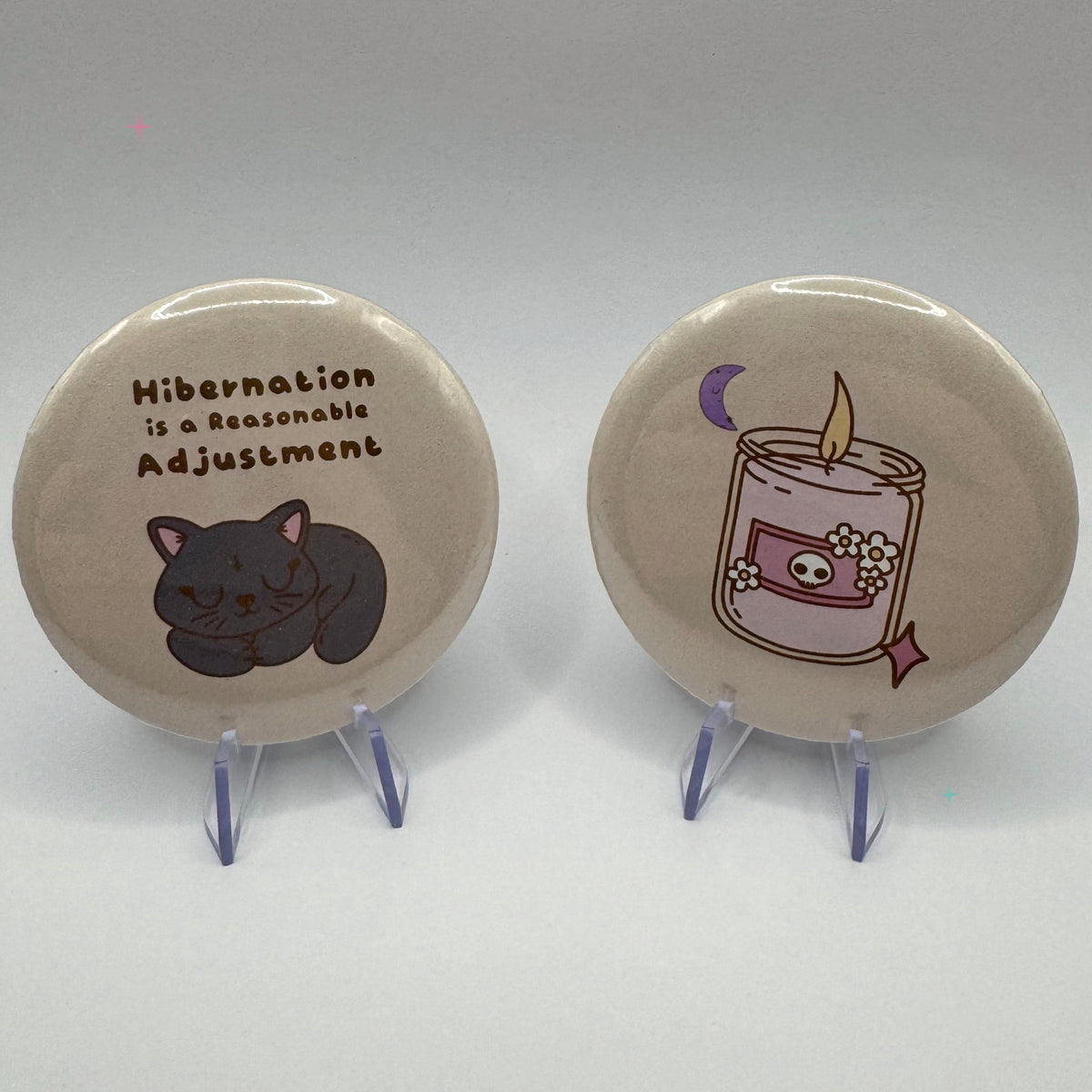 Hibernation Is a Reasonable Adjustment – 2 × 58mm Badge Set