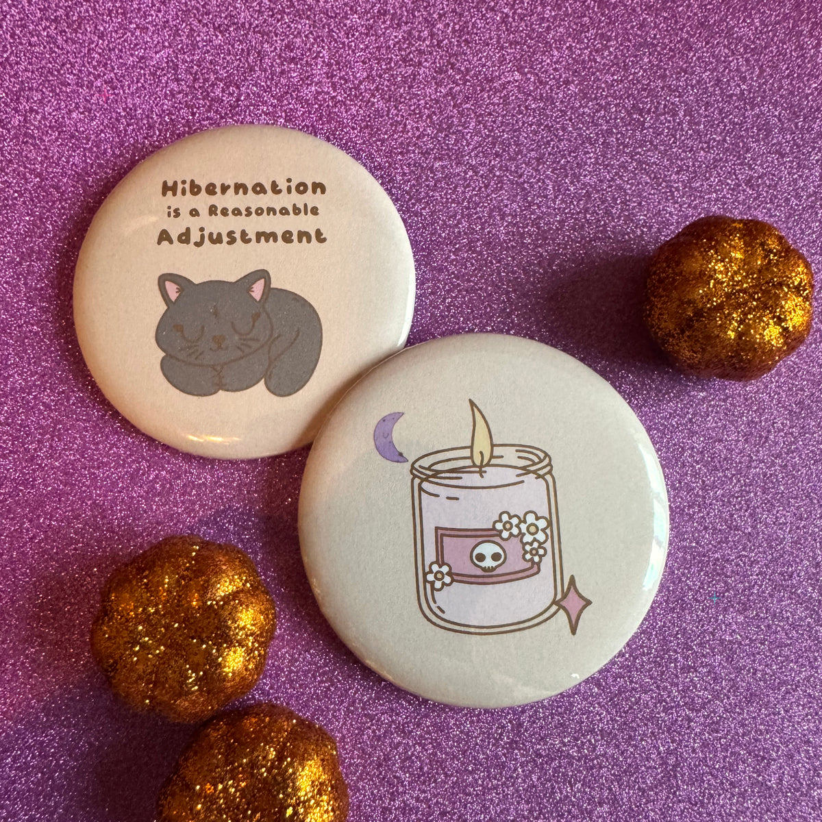 Hibernation Is a Reasonable Adjustment – 2 × 58mm Badge Set