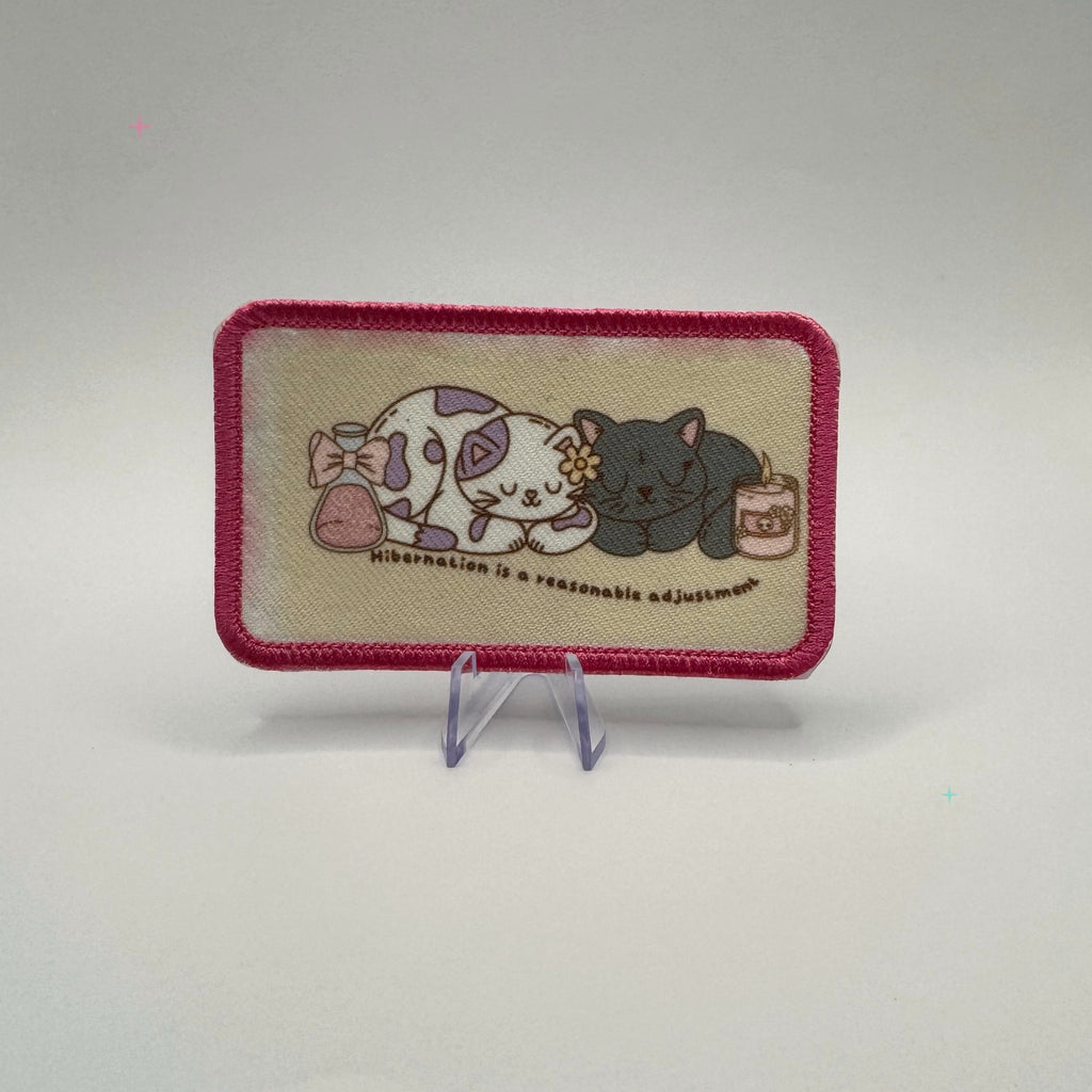 Hibernation Is a Reasonable Adjustment rectangle sublimated patch on white background