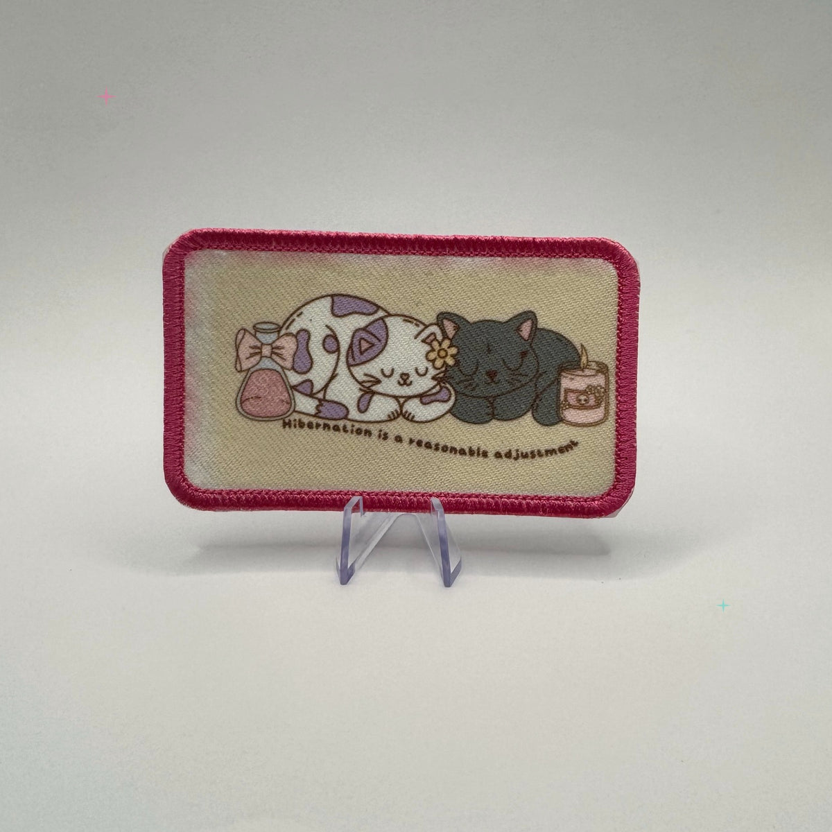 Hibernation Is a Reasonable Adjustment rectangle sublimated patch on white background