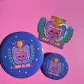 Nap Club bundle with 32mm and 58mm blue badges and a matching holographic sticker