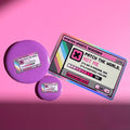 Patch the World, Not Me bundle with 32mm and 58mm purple badges and a matching holographic sticker