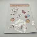 Pumpkin Spice and Symptom Spikes glossy sticker sheet on a white background